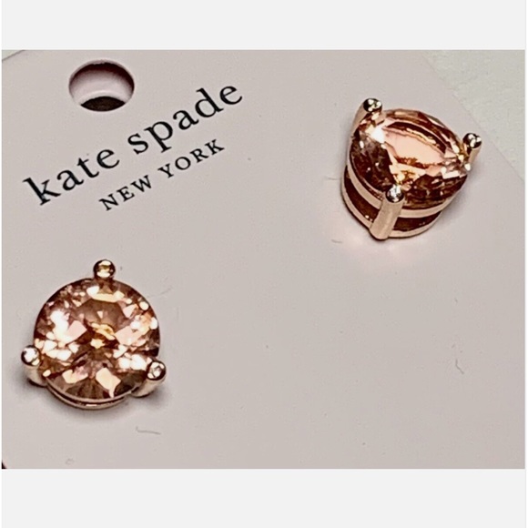 Kate Spade Peach Rise and Shine Studs Cubic Zirconia With Duster Bag Pierced NWT - Picture 8 of 13